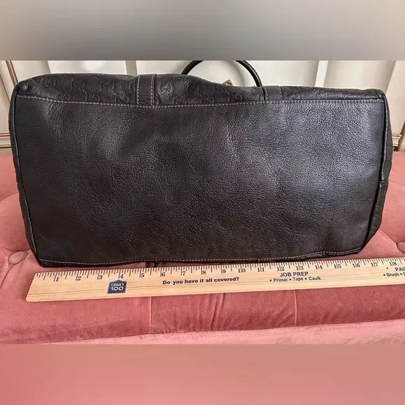 GUCCI Guccissima GG Auth Commuter Tote Brown Leather Unisex EUC - Picture 9 of 14